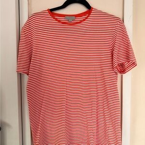 COS Red and White Striped Short Sleeve Tee